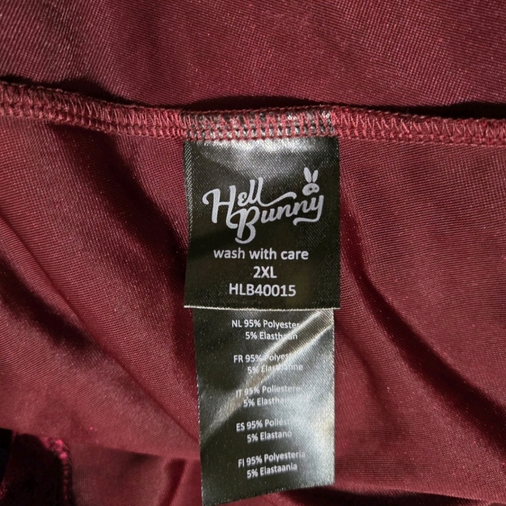 Hell Bunny Velvet Whimsigoth Goth Witchy Prudence Dress Burgundy Size XxL - Picture 8 of 10